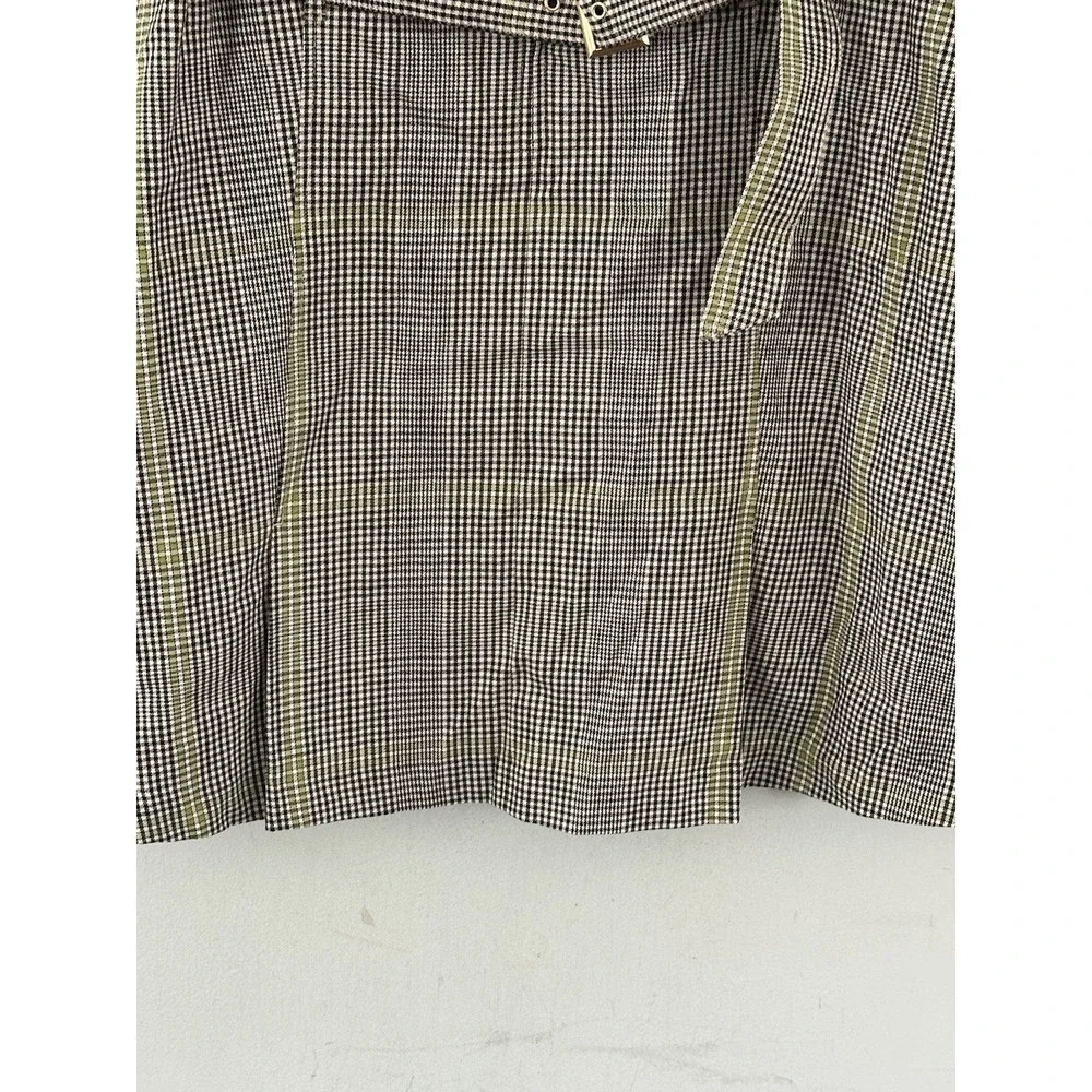 Free Assembly Houndstooth Belted Utility Mini Dress Academia Preppy School Girl - Picture 5 of 11